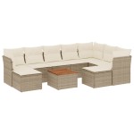 vidaXL Set canapele de grădină cu perne, 10 piese, bej, poliratan