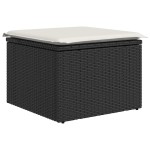 vidaXL Set canapele de grădină cu perne, 11 piese, negru, poliratan vidaXL Set canapele de grădină cu perne, 11 piese, negru, poliratan
