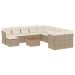vidaXL Set canapele de grădină cu perne, 12 piese, bej, poliratan vidaXL Set canapele de grădină cu perne, 12 piese, bej, poliratan