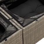 vidaXL Set canapea de grădină cu perne, 4 piese, gri, poliratan vidaXL Set canapea de grădină cu perne, 4 piese, gri, poliratan