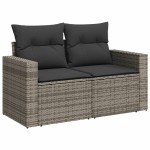 vidaXL Set mobilier grădină cu perne, 6 piese, gri, poliratan vidaXL Set mobilier grădină cu perne, 6 piese, gri, poliratan