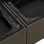 vidaXL Set mobilier de grădină cu perne, 9 piese, negru, poliratan