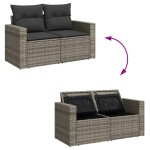 vidaXL Set canapea de grădină cu perne, 5 piese, gri, poliratan vidaXL Set canapea de grădină cu perne, 5 piese, gri, poliratan