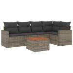 vidaXL Set mobilier grădină cu perne, 6 piese, gri, poliratan