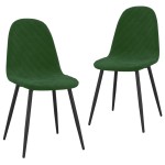 vidaXL Scaune de sufragerie, 2 buc., verde închis, catifea vidaXL Scaune de sufragerie, 2 buc., verde închis, catifea
