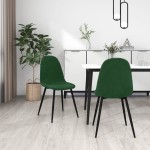 vidaXL Scaune de sufragerie, 2 buc., verde închis, catifea vidaXL Scaune de sufragerie, 2 buc., verde închis, catifea