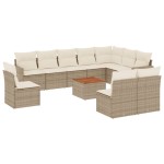 vidaXL Set canapele de grădină cu perne, 11 piese, bej, poliratan
