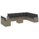 vidaXL Set canapele de grădină cu perne, 11 piese, gri, poliratan vidaXL Set canapele de grădină cu perne, 11 piese, gri, poliratan
