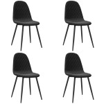 vidaXL Scaune de bucătărie, 4 buc., negru, catifea vidaXL Scaune de bucătărie, 4 buc., negru, catifea