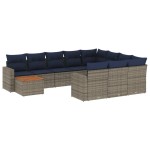 vidaXL Set canapele de grădină cu perne, 11 piese, gri, poliratan vidaXL Set canapele de grădină cu perne, 11 piese, gri, poliratan