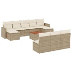 vidaXL Set canapele de grădină cu perne, 11 piese, bej, poliratan