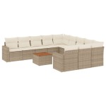 vidaXL Set canapele de grădină cu perne, 12 piese, bej, poliratan vidaXL Set canapele de grădină cu perne, 12 piese, bej, poliratan