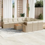 vidaXL Set canapele de grădină cu perne, 12 piese, bej, poliratan vidaXL Set canapele de grădină cu perne, 12 piese, bej, poliratan