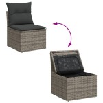 vidaXL Set canapea de grădină cu perne, 12 piese, gri, poliratan vidaXL Set canapea de grădină cu perne, 12 piese, gri, poliratan