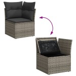 vidaXL Set canapea de grădină cu perne, 12 piese, gri, poliratan vidaXL Set canapea de grădină cu perne, 12 piese, gri, poliratan
