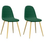 vidaXL Scaune de sufragerie, 2 buc., verde închis, catifea vidaXL Scaune de sufragerie, 2 buc., verde închis, catifea