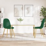 vidaXL Scaune de sufragerie, 2 buc., verde închis, catifea vidaXL Scaune de sufragerie, 2 buc., verde închis, catifea