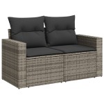 vidaXL Set canapea de grădină cu perne, 12 piese, gri, poliratan vidaXL Set canapea de grădină cu perne, 12 piese, gri, poliratan