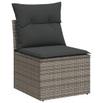 vidaXL Set canapea de grădină cu perne, 12 piese, gri, poliratan vidaXL Set canapea de grădină cu perne, 12 piese, gri, poliratan