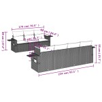 vidaXL Set mobilier de grădină cu perne, 8 piese, negru, poliratan vidaXL Set mobilier de grădină cu perne, 8 piese, negru, poliratan