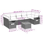 vidaXL Set mobilier de grădină cu perne, 8 piese, negru, poliratan vidaXL Set mobilier de grădină cu perne, 8 piese, negru, poliratan
