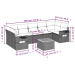 vidaXL Set mobilier de grădină cu perne, 8 piese, negru, poliratan vidaXL Set mobilier de grădină cu perne, 8 piese, negru, poliratan