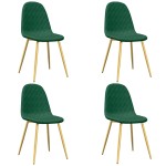 vidaXL Scaune de bucătărie, 4 buc., verde închis, catifea vidaXL Scaune de bucătărie, 4 buc., verde închis, catifea