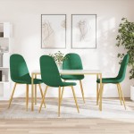 vidaXL Scaune de bucătărie, 4 buc., verde închis, catifea vidaXL Scaune de bucătărie, 4 buc., verde închis, catifea