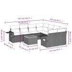 vidaXL Set mobilier de grădină cu perne, 9 piese, negru, poliratan vidaXL Set mobilier de grădină cu perne, 9 piese, negru, poliratan