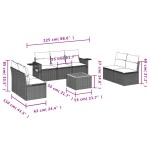 vidaXL Set mobilier de grădină cu perne, 8 piese, negru, poliratan vidaXL Set mobilier de grădină cu perne, 8 piese, negru, poliratan