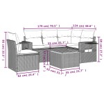 vidaXL Set mobilier grădină cu perne, 6 piese, gri, poliratan vidaXL Set mobilier grădină cu perne, 6 piese, gri, poliratan