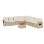 vidaXL Set canapele de grădină cu perne, 10 piese, bej, poliratan