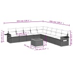 vidaXL Set canapele de grădină cu perne, 10 piese, bej, poliratan