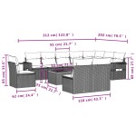 vidaXL Set canapele de grădină cu perne, 11 piese, bej, poliratan