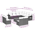 vidaXL Set canapea de grădină cu perne, 12 piese, gri, poliratan vidaXL Set canapea de grădină cu perne, 12 piese, gri, poliratan
