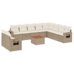 vidaXL Set canapele de grădină cu perne, 11 piese, bej, poliratan vidaXL Set canapele de grădină cu perne, 11 piese, bej, poliratan