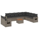 vidaXL Set canapele de grădină cu perne, 11 piese, gri, poliratan vidaXL Set canapele de grădină cu perne, 11 piese, gri, poliratan