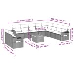 vidaXL Set canapele de grădină cu perne, 11 piese, gri, poliratan vidaXL Set canapele de grădină cu perne, 11 piese, gri, poliratan