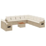 vidaXL Set canapele de grădină cu perne, 12 piese, bej, poliratan vidaXL Set canapele de grădină cu perne, 12 piese, bej, poliratan
