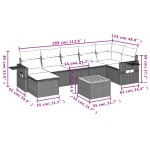 vidaXL Set mobilier de grădină cu perne, 8 piese, negru, poliratan vidaXL Set mobilier de grădină cu perne, 8 piese, negru, poliratan