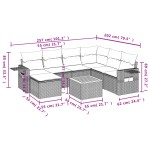 vidaXL Set mobilier de grădină cu perne, 8 piese, negru, poliratan vidaXL Set mobilier de grădină cu perne, 8 piese, negru, poliratan