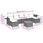 vidaXL Set mobilier de grădină cu perne, 8 piese, negru, poliratan vidaXL Set mobilier de grădină cu perne, 8 piese, negru, poliratan