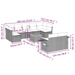 vidaXL Set canapele de grădină cu perne, 10 piese, bej, poliratan