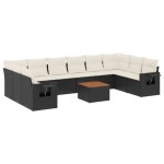 vidaXL Set canapele de grădină cu perne, 11 piese, negru, poliratan vidaXL Set canapele de grădină cu perne, 11 piese, negru, poliratan