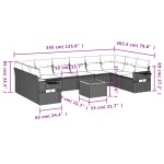 vidaXL Set canapele de grădină cu perne, 11 piese, negru, poliratan vidaXL Set canapele de grădină cu perne, 11 piese, negru, poliratan