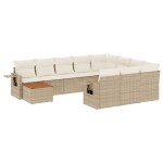 vidaXL Set canapele de grădină cu perne, 11 piese, bej, poliratan vidaXL Set canapele de grădină cu perne, 11 piese, bej, poliratan