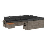 vidaXL Set canapele de grădină cu perne, 11 piese, gri, poliratan vidaXL Set canapele de grădină cu perne, 11 piese, gri, poliratan