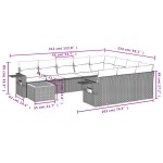 vidaXL Set canapele de grădină cu perne, 11 piese, gri, poliratan vidaXL Set canapele de grădină cu perne, 11 piese, gri, poliratan
