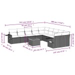 vidaXL Set canapele de grădină cu perne, 11 piese, gri, poliratan vidaXL Set canapele de grădină cu perne, 11 piese, gri, poliratan