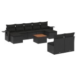 vidaXL Set canapele de grădină cu perne, 10 piese, negru, poliratan vidaXL Set canapele de grădină cu perne, 10 piese, negru, poliratan